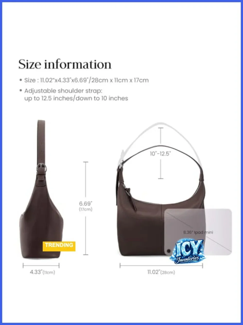 Genuine Leather Slouchy Hobo Bag Lightweight Shoulder Handbag Satchel